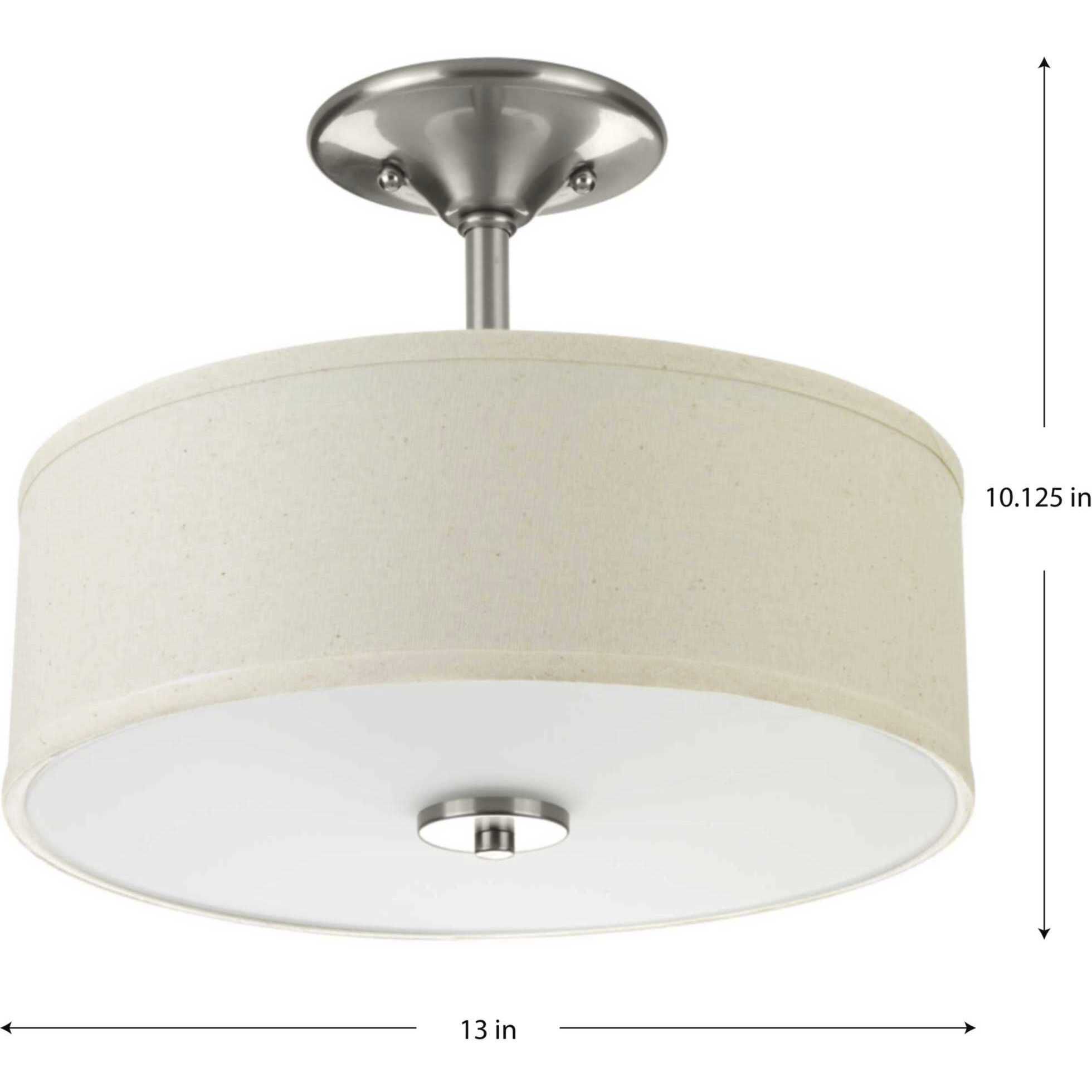Inspire 2 Light 13 inch Brushed Nickel Semi-Flush Mount Ceiling Light