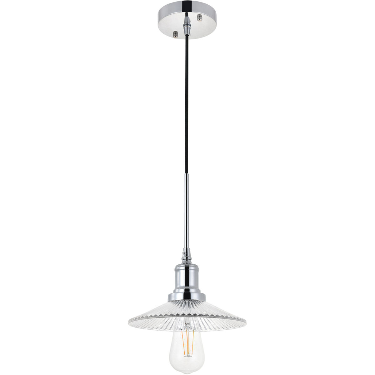 Waltz 1 Light 8.5 inch Chrome Pendant Ceiling Light