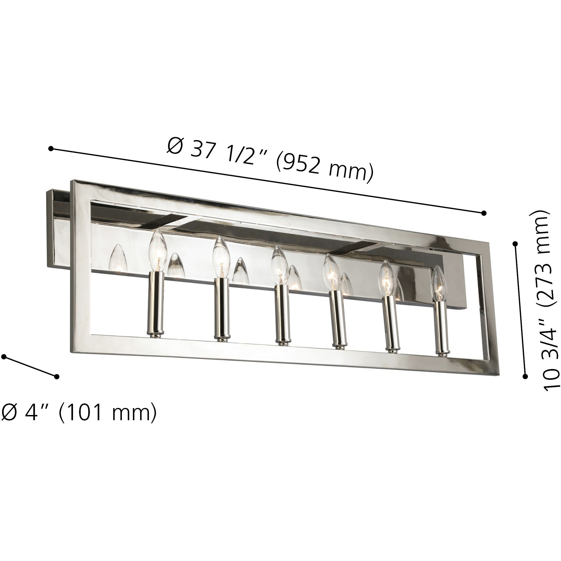 Jordan 6 Light 37.5 inch Satin Nickel Bath Vanity Wall Light