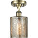 Cobbleskill 1 Light 5 inch Antique Brass Semi-Flush Mount Ceiling Light