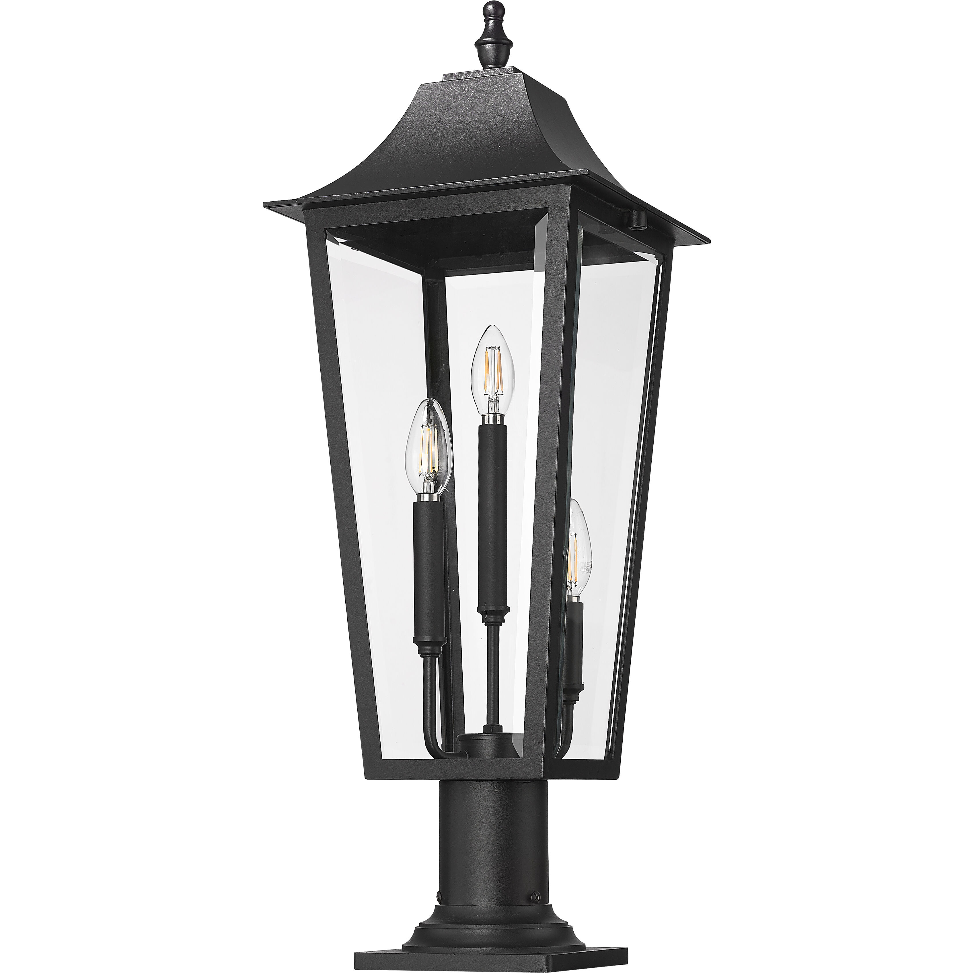 Gannon 3 Light 28.75 inch Black Outdoor Pier Mounted Fixture in G9