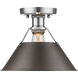 Yep Orwell 1 Light 10 inch Pewter Flush Mount Ceiling Light in Rubbed Bronze, Damp