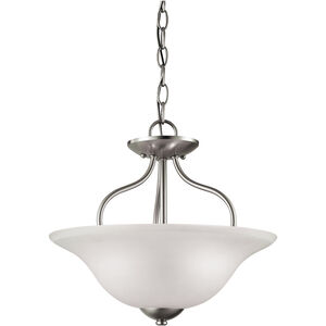 Conway 2 Light 15 inch Brushed Nickel Semi Flush Mount Ceiling Light in Incandescent, Convertible