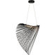 Eco Collection - Madera Family 23.75 inch Matte Black and Black Wood Pendant Ceiling Light, EVOLV