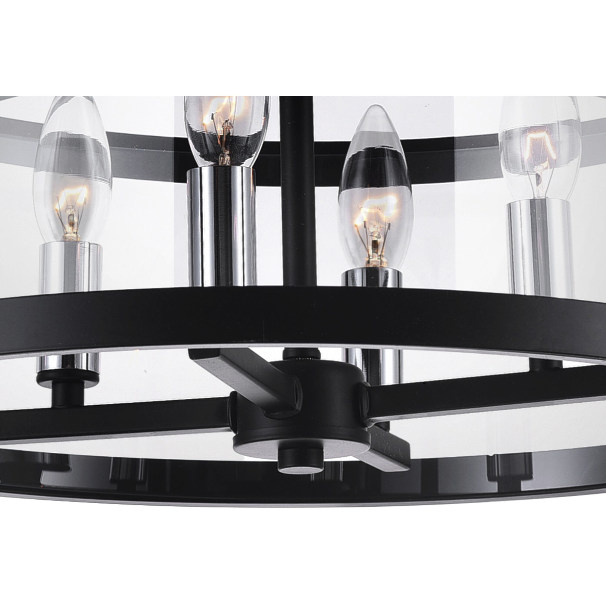 Miette 4 Light 18 inch Black Cage Flush Mount Ceiling Light