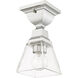 Mission 1 Light 5 inch Polished Chrome Flush Mount Ceiling Light