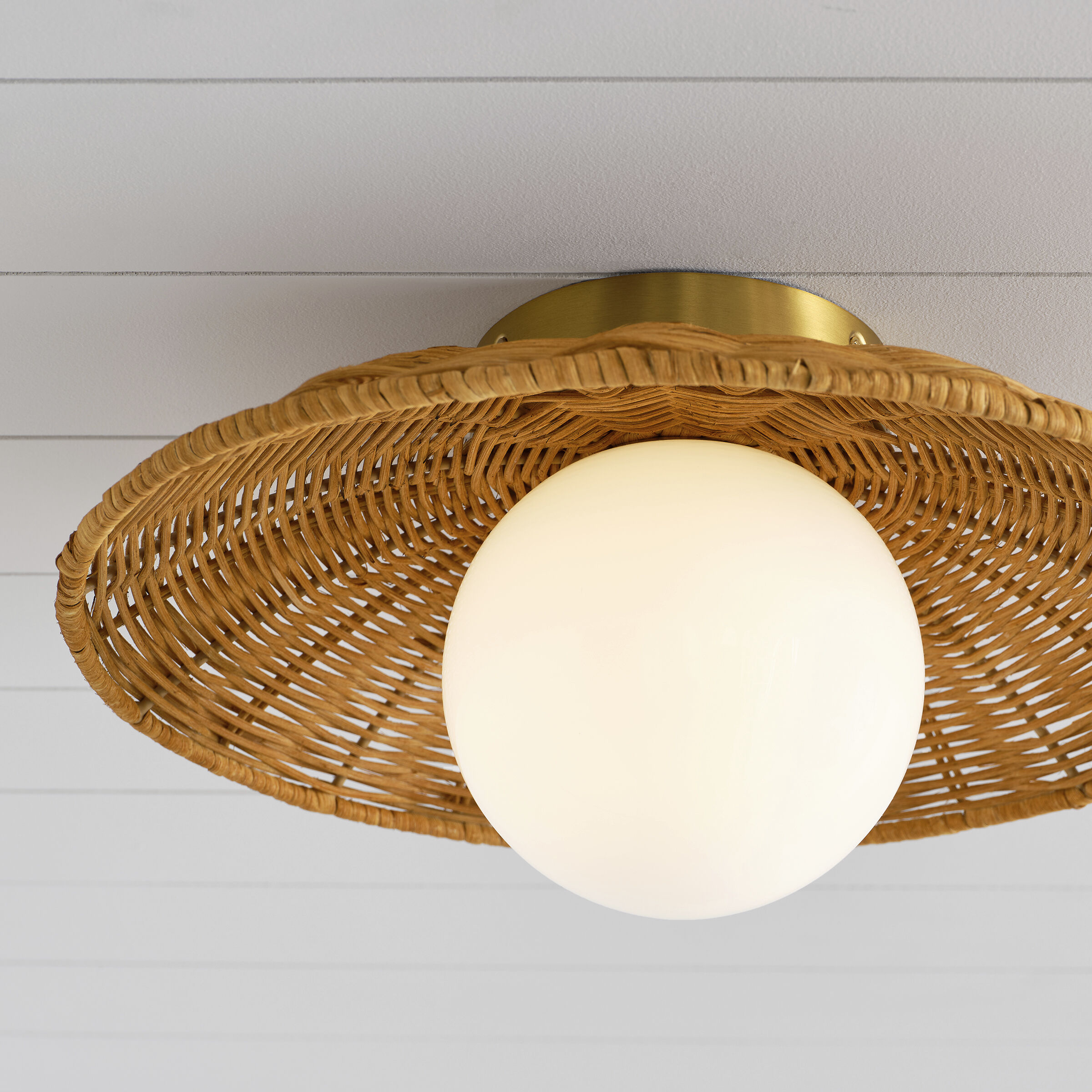 kate spade new york Mari 1 Light 13 inch Burnished Brass Flush Mount Ceiling Light