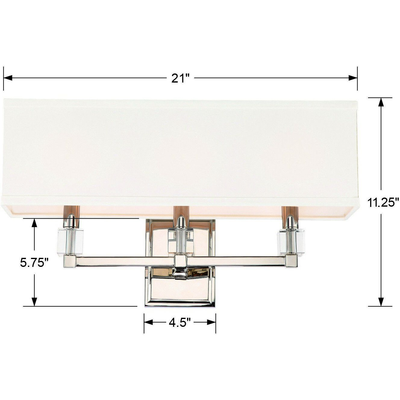 Dixon 3 Light 21 inch Polished Nickel Sconce Wall Light