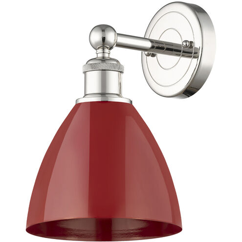 Plymouth Dome Sconce Wall Light in Polished Nickel, Red, Cone