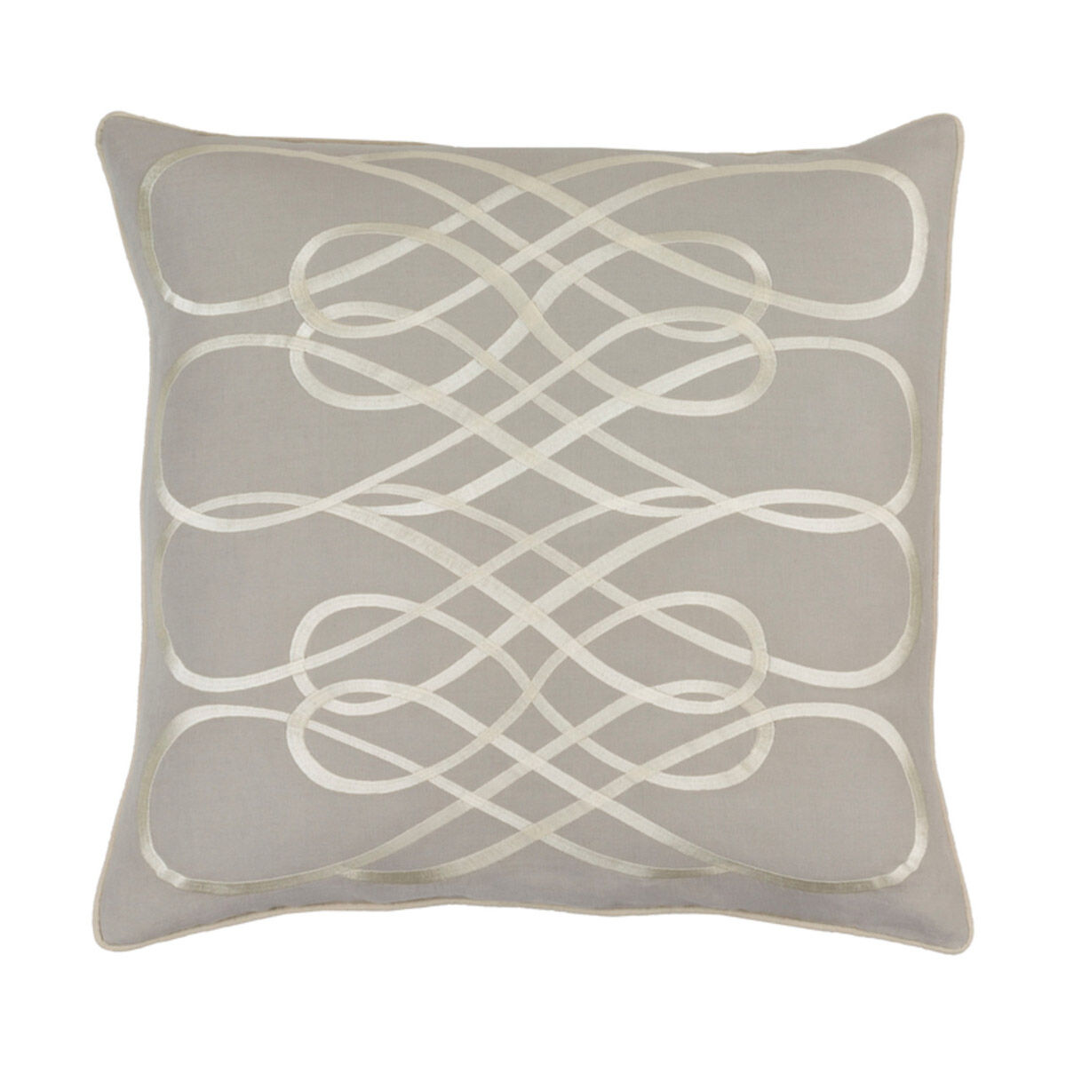 Leah 20 X 20 inch Light Gray and Beige Throw Pillow