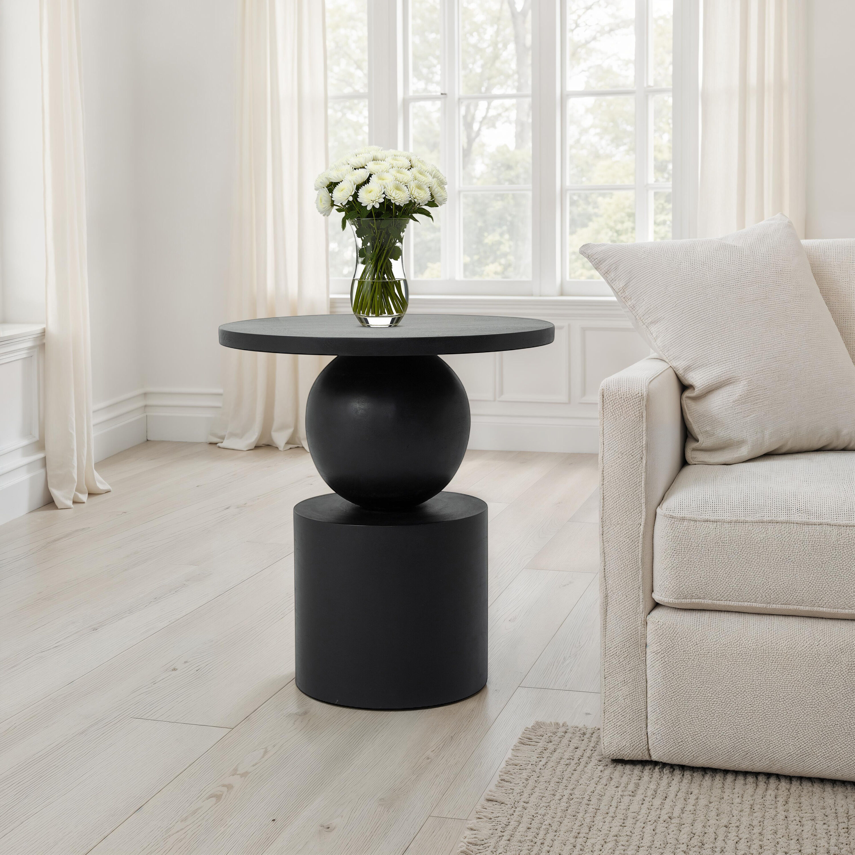 Paola 22 X 20 inch Black Side Table