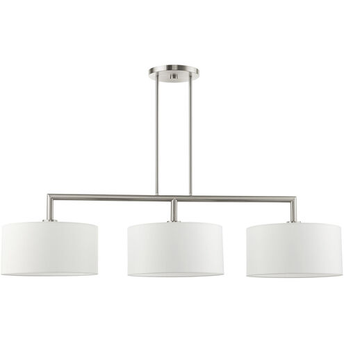 Meridian 3 Light 51 inch Brushed Nickel Linear Chandelier Ceiling Light
