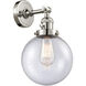 Franklin Restoration Large Beacon LED 8 inch Polished Nickel Sconce Wall Light, Franklin Restoration