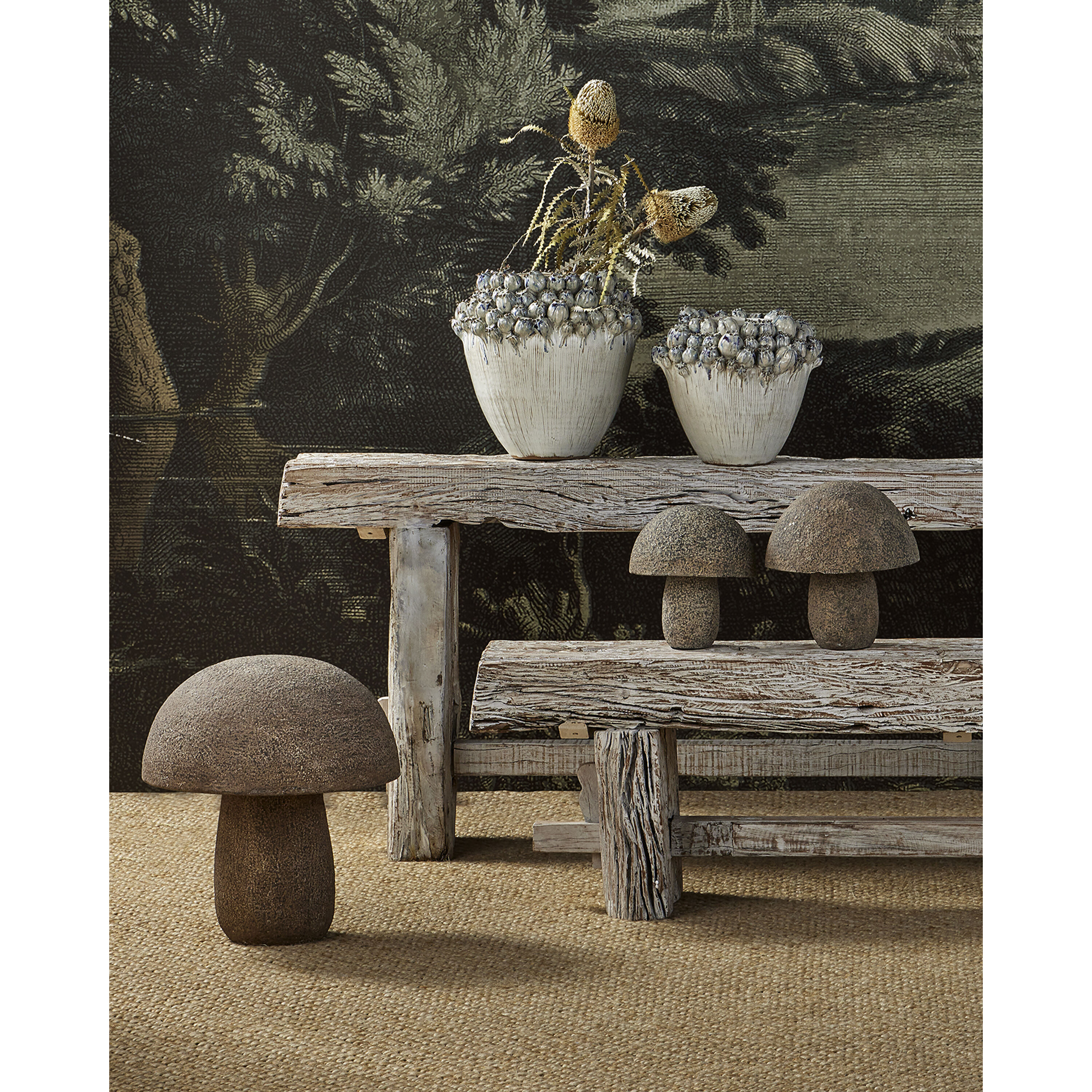 Currey & Company 2200-0056 Chloe Textured Brown Mushroom, Small