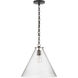 Thomas O'Brien Katie6 1 Light 15.75 inch Bronze Conical Pendant Ceiling Light in Seeded Glass