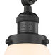 Franklin Restoration X-Large Cone 1 Light 12 inch Matte Black Semi-Flush Mount Ceiling Light in Matte White Glass, Franklin Restoration