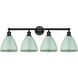 Edison Plymouth Dome 4 Light 35 inch Matte Black Bath Vanity Light Wall Light in Seafoam