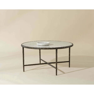 Riyaz 36.25 X 18.5 inch Antique Brass with White Coffee Table