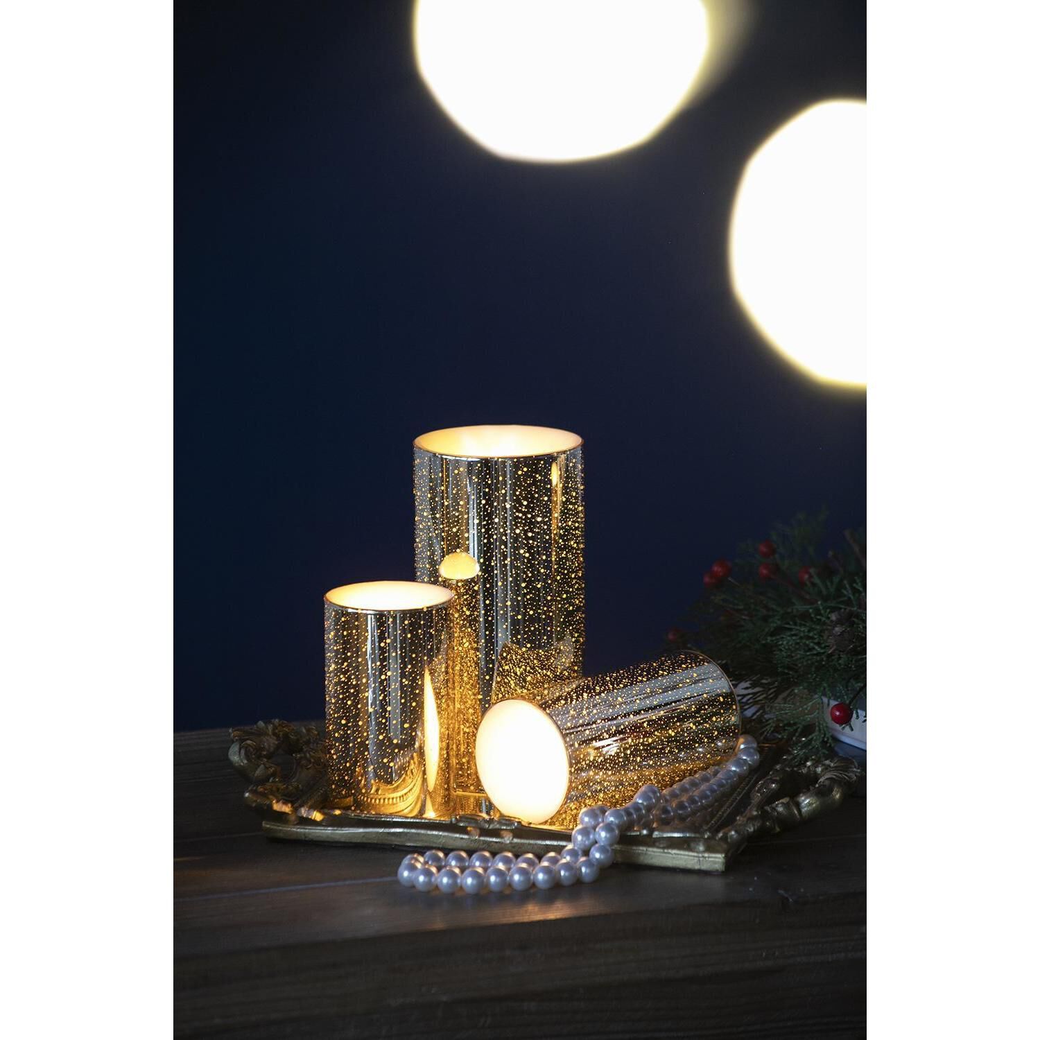 Speckled 5 X 3 inch LED Candle