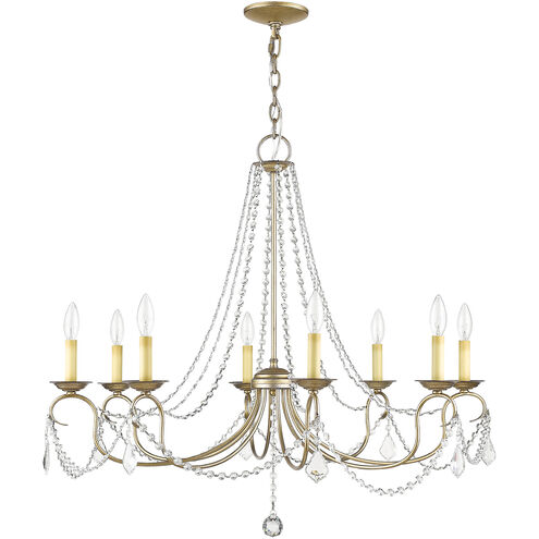 Pennington 8 Light 34 inch Hand Painted Antique Silver Leaf Chandelier Ceiling Light