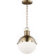 TOB by Thomas O'Brien Hanks 1 Light 8.13 inch Satin Brass Pendant Ceiling Light