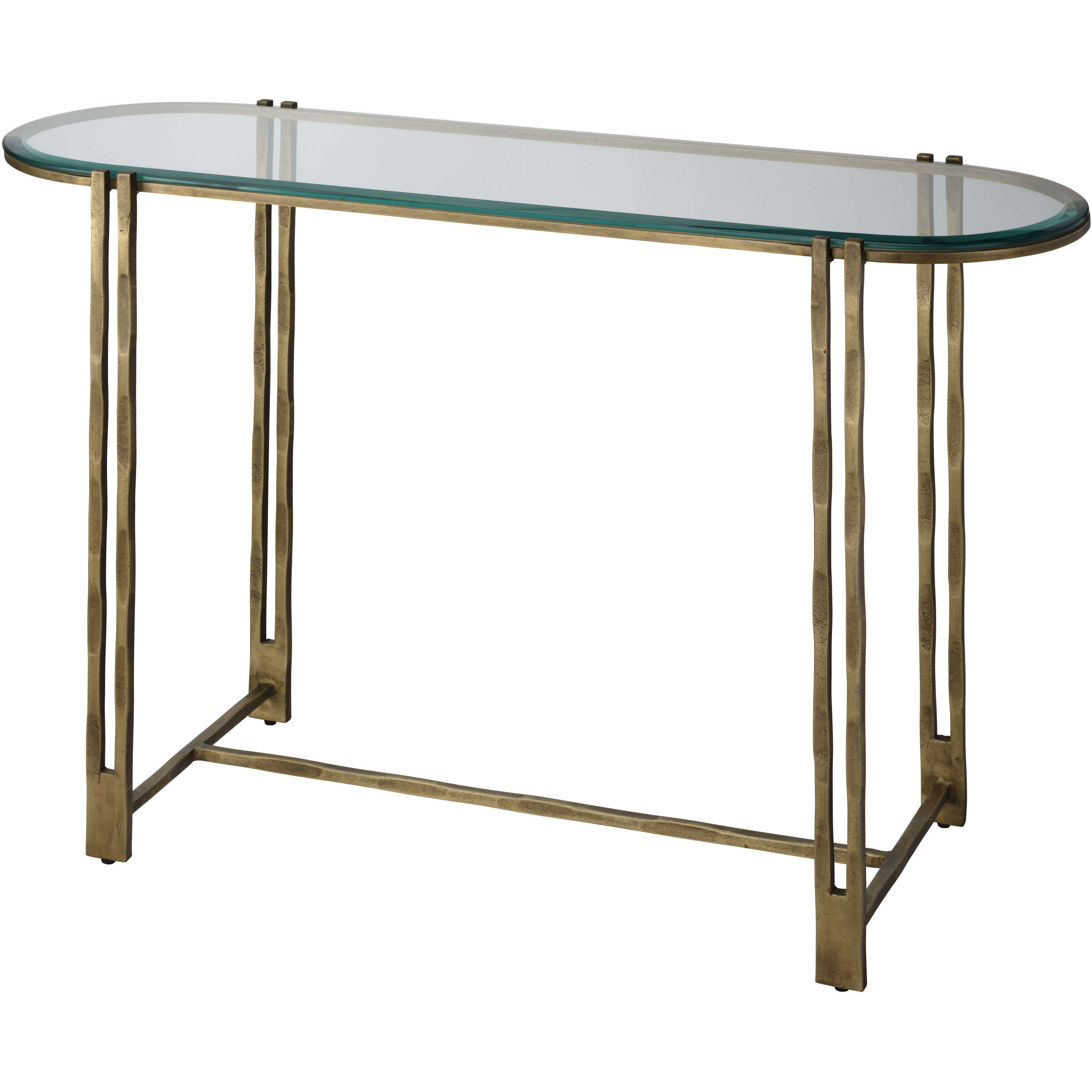 Metrical 48 inch Antique Brass Console Table, Inline