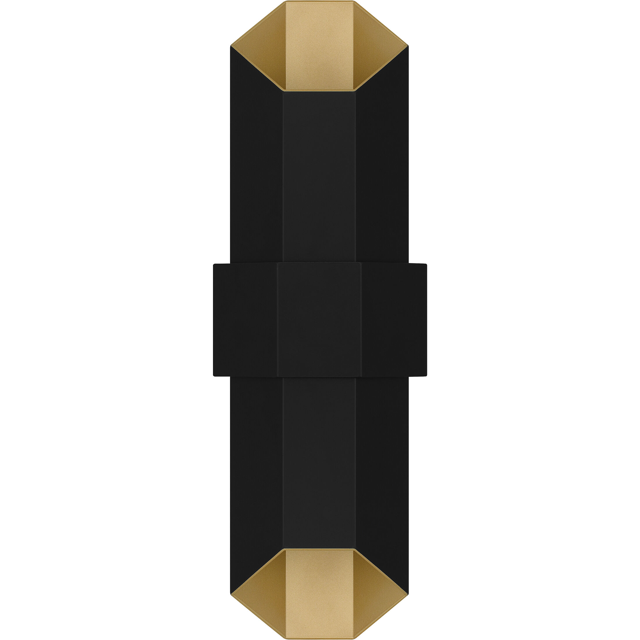 Chasm LED 21 inch Matte Black Gold Outdoor Wall Lantern