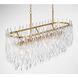 Glassara 8 Light 48 inch Legacy Brass Linear Chandelier Ceiling Light