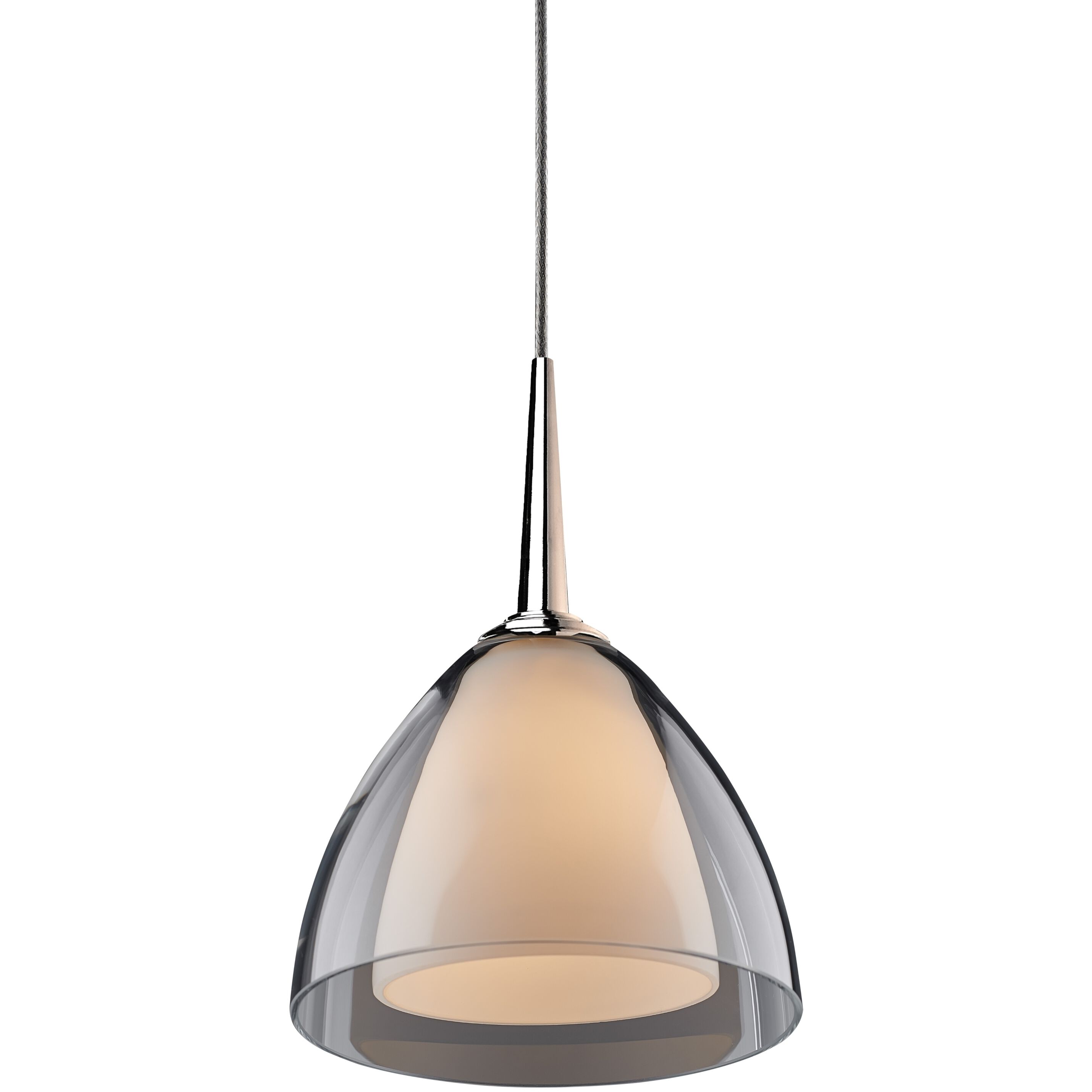 Rainbow 1 Light 4.5 inch Chrome Pendant Ceiling Light in Clear Glass
