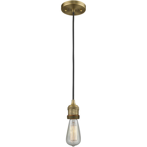 Franklin Restoration Bell LED 8 inch Brushed Brass Mini Pendant Ceiling Light in Plated Smoke, Franklin Restoration