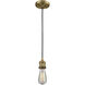 Franklin Restoration Bell LED 8 inch Brushed Brass Mini Pendant Ceiling Light in Plated Smoke, Franklin Restoration