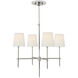 Thomas O'Brien Bryant 4 Light 26 inch Polished Nickel Chandelier Ceiling Light in Linen, Small