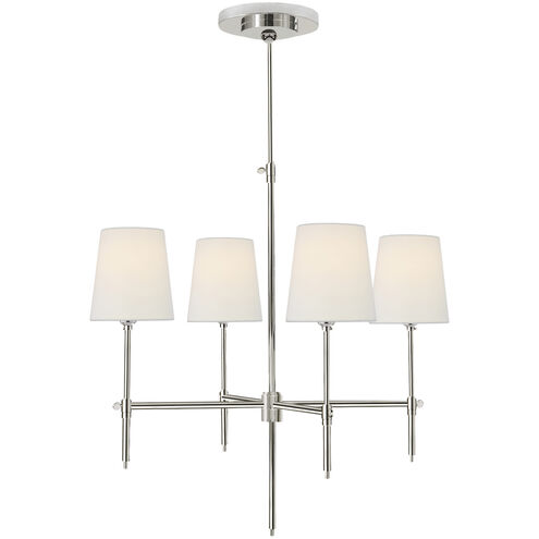 Thomas O'Brien Bryant 4 Light 26 inch Polished Nickel Chandelier Ceiling Light in Linen, Small