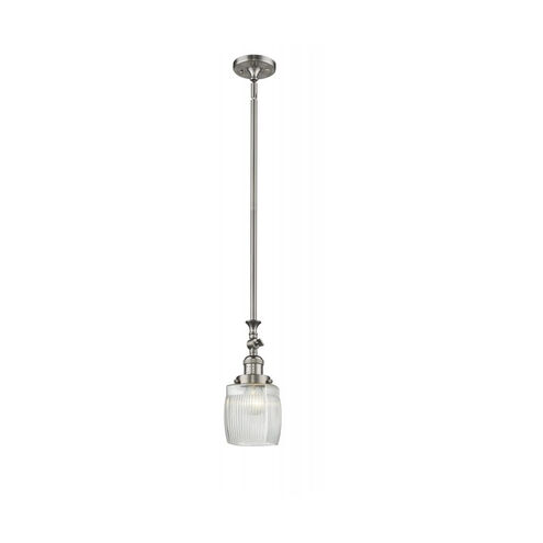 Franklin Restoration Colton LED 6 inch Brushed Satin Nickel Mini Pendant Ceiling Light, Franklin Restoration