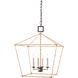 Denison 4 Light 18 inch Mole Black Lantern Pendant Ceiling Light, Medium