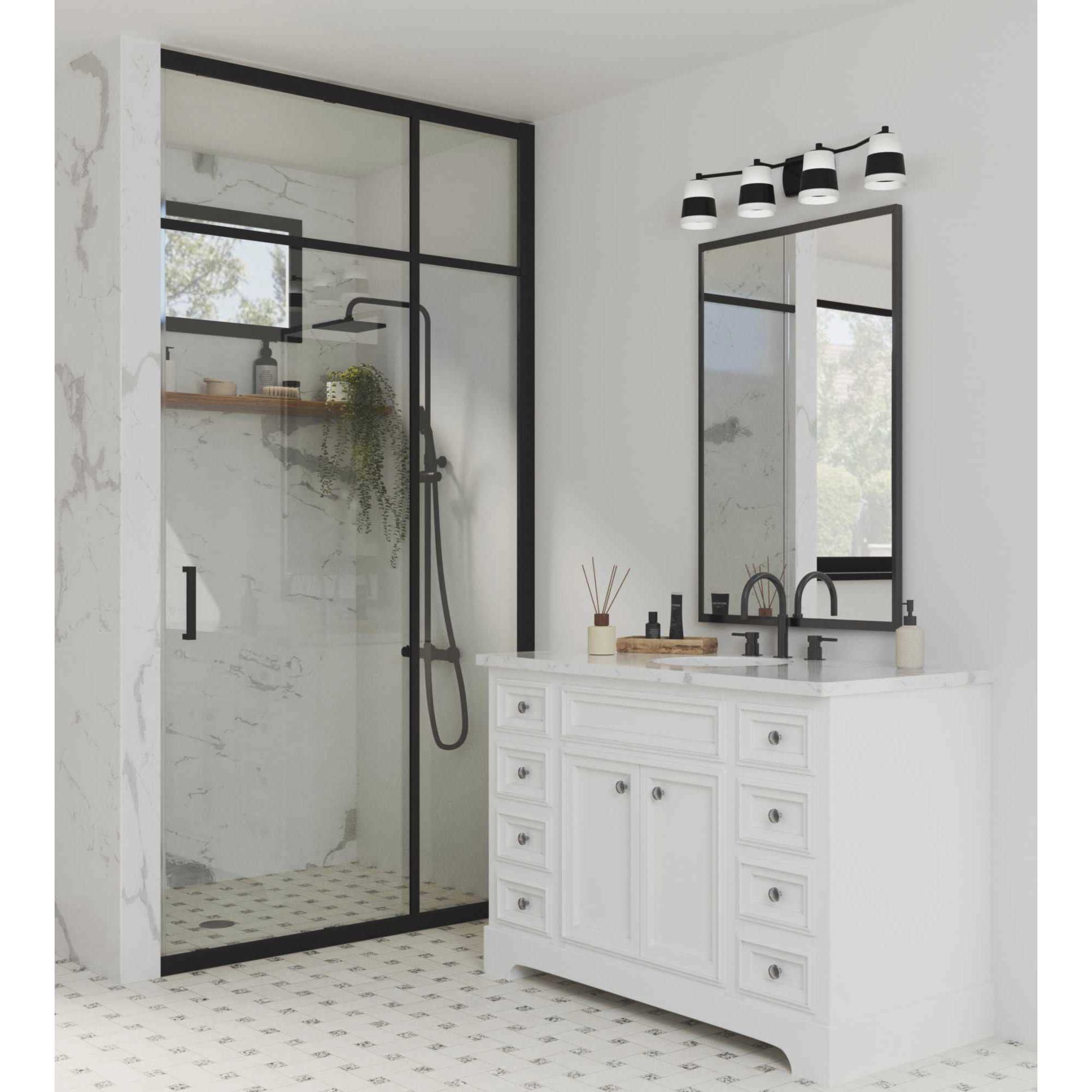 Haven 4 Light 34 inch Matte Black Bath Light Wall Light