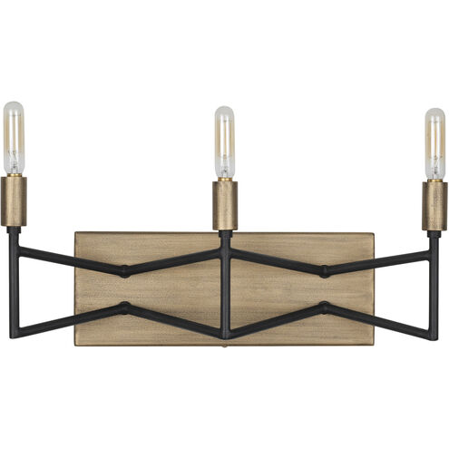 Bodie 3 Light 17 inch Havana Gold and Carbon Bath Vanity Wall Light