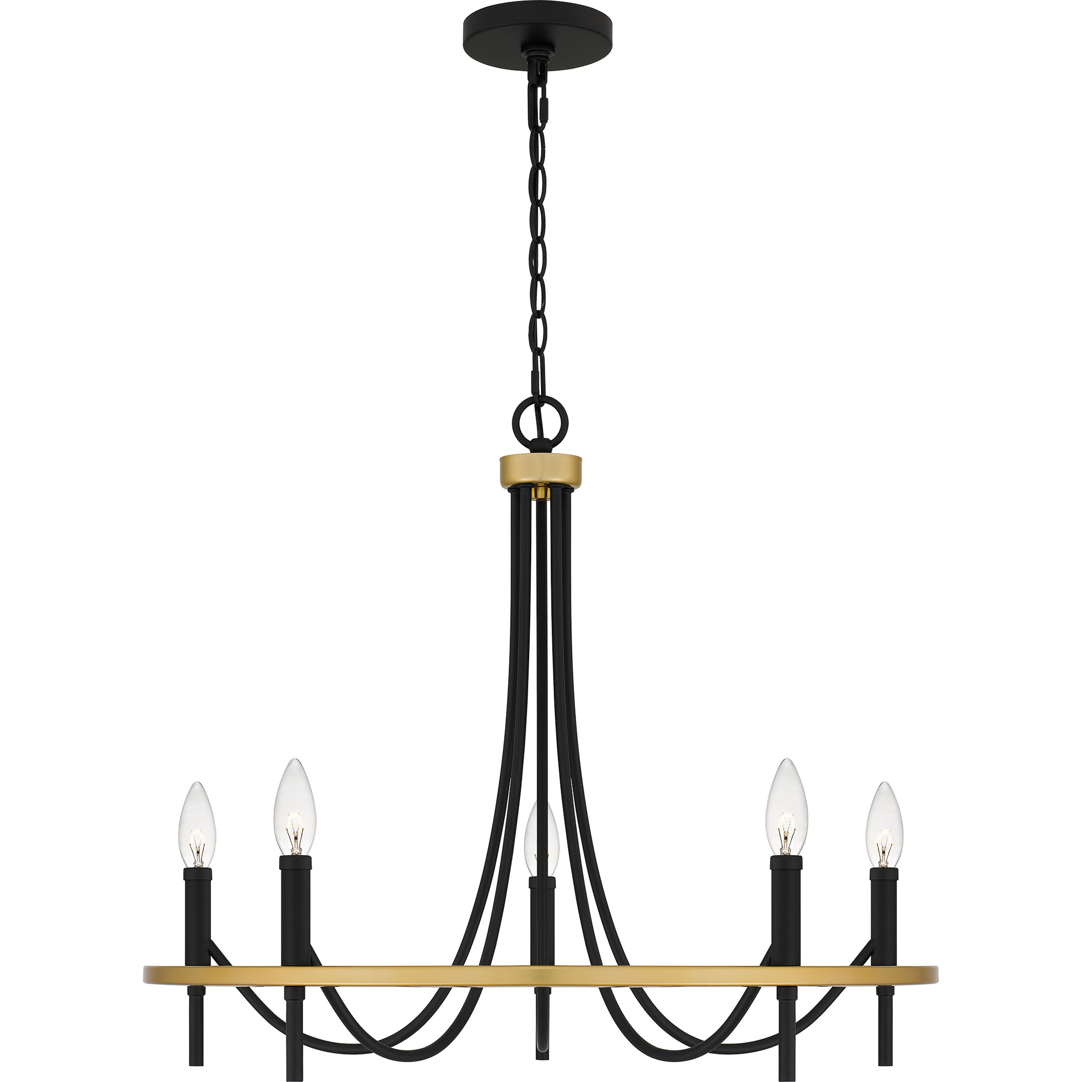 Legare 5 Light 26 inch Matte Black Chandelier Ceiling Light