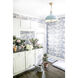Painted No.1 3 Light 18 inch Aged Brass/Blue Bird Pendant Ceiling Light