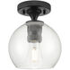 Crown Point 1 Light 5.88 inch Matte Black Flush Mount Ceiling Light in Clear Glass