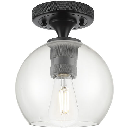 Crown Point 1 Light 5.88 inch Matte Black Flush Mount Ceiling Light in Clear Glass