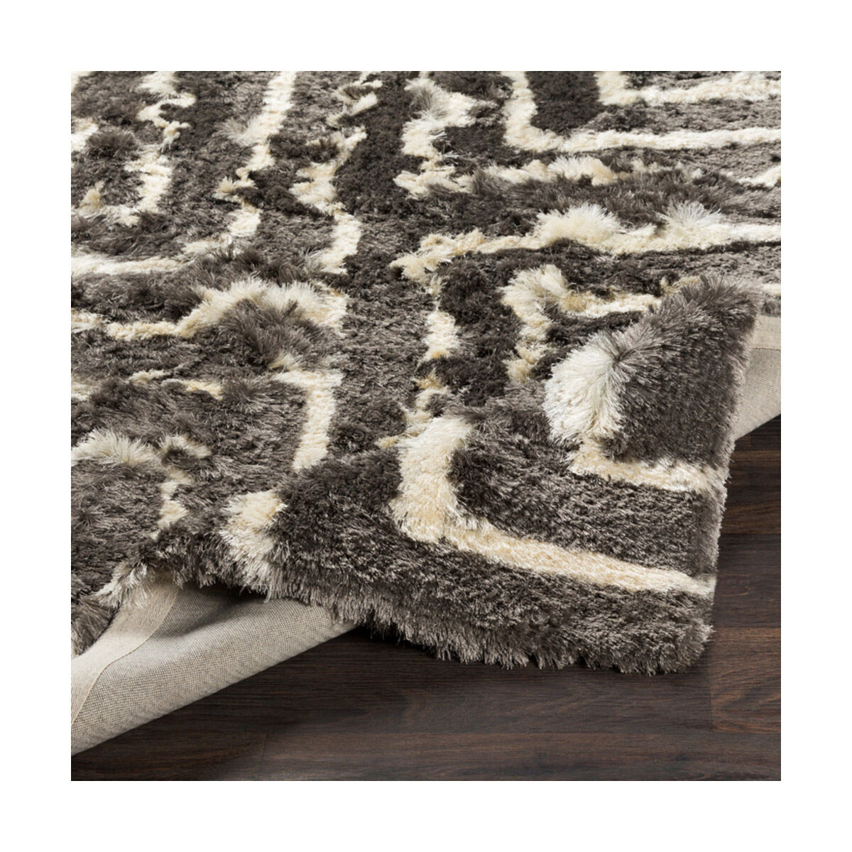 Corsair 90 X 60 inch Medium Gray/Cream Rugs, Rectangle