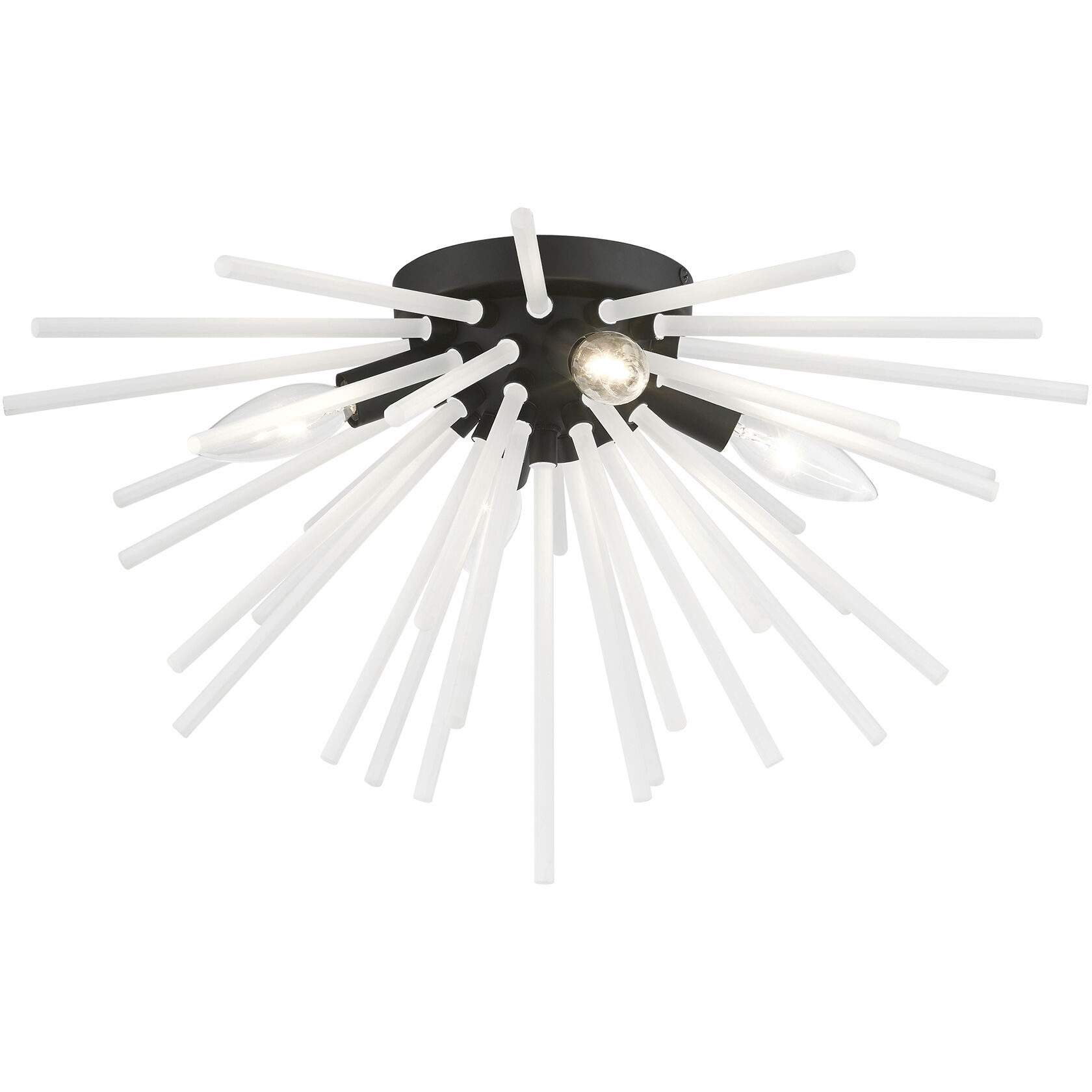 Uptown 4 Light 20 inch Black Flush Mount Ceiling Light
