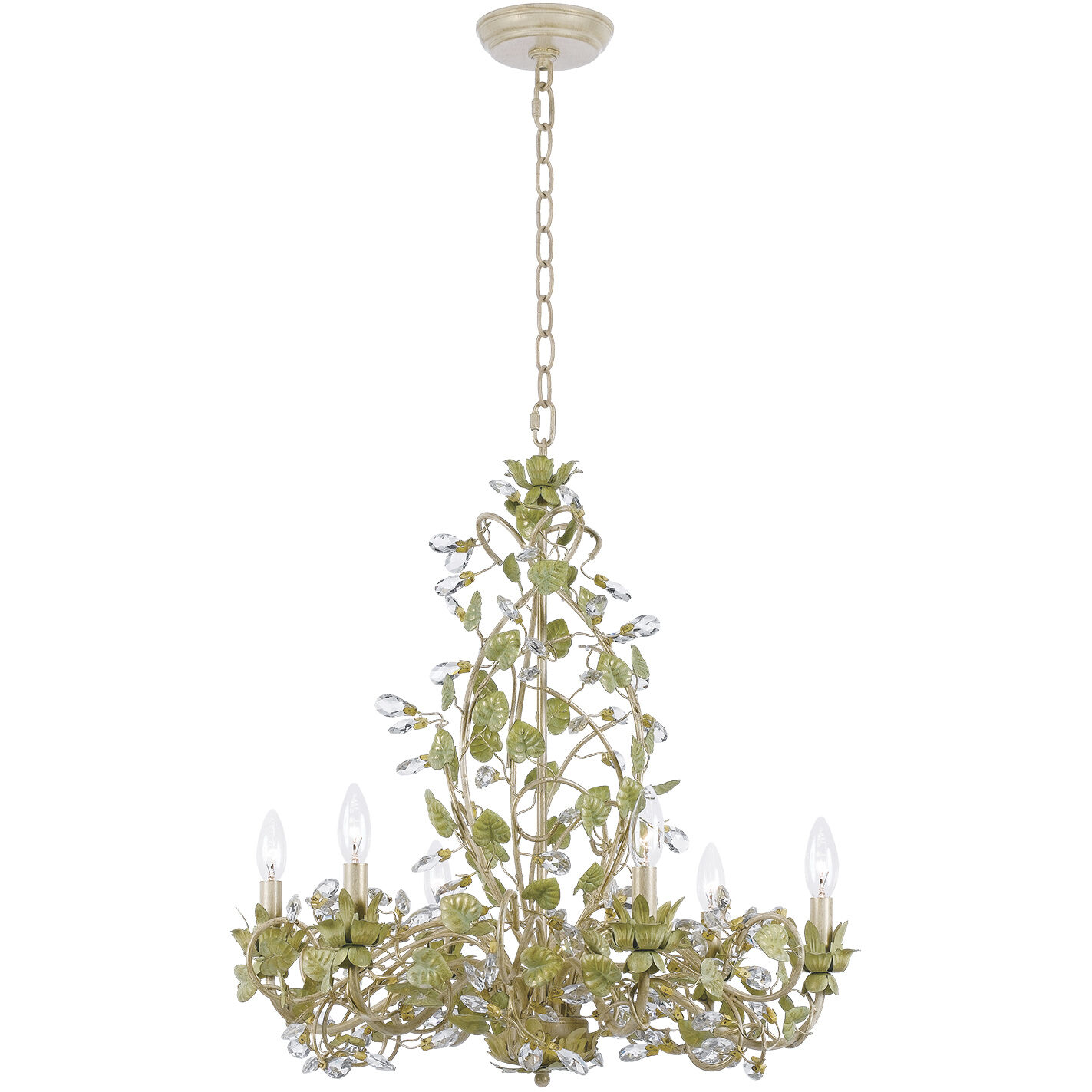 Josie 6 Light 25 inch Champagne Green Tea Chandelier Ceiling Light