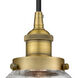 Edison Beacon LED 6 inch Brushed Brass Mini Pendant Ceiling Light