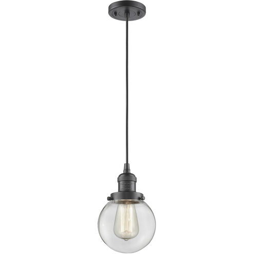 Franklin Restoration Beacon 1 Light 6 inch Oil Rubbed Bronze Mini Pendant Ceiling Light in Incandescent, Clear, Franklin Restoration