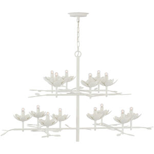 Julie Neill Clementine LED 52.75 inch Plaster White Tiered Chandelier Ceiling Light