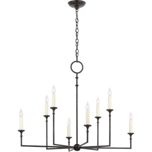 Chapman & Myers Rowen LED 38 inch Aged Iron Chandelier Ceiling Light, Large