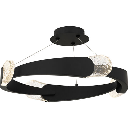 Saffron LED 24 inch Matte Black Semi-Flush Mount Ceiling Light, Extra Large