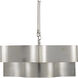 Grand Lotus 6 Light 50.5 inch Contemporary Silver Leaf Chandelier Ceiling Light, Oval